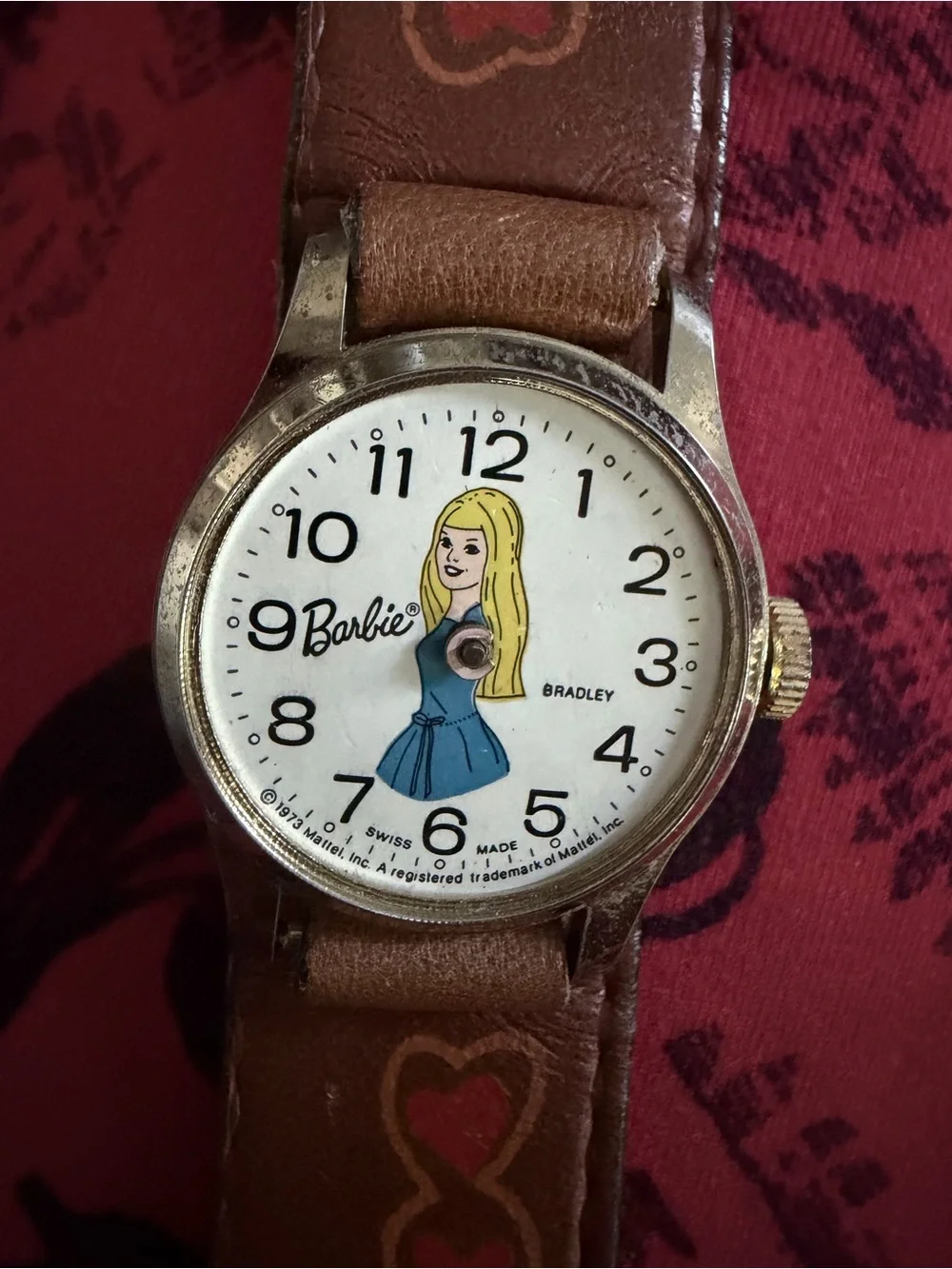 Barbie Vintage-Inspired Brown Leather Strap Watch - Barbie Dial